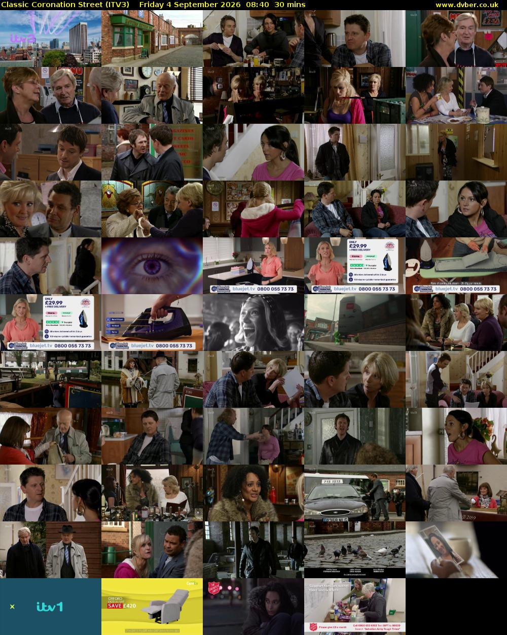 Classic Coronation Street (ITV3) Friday 4 September 2026 08:40 - 09:10