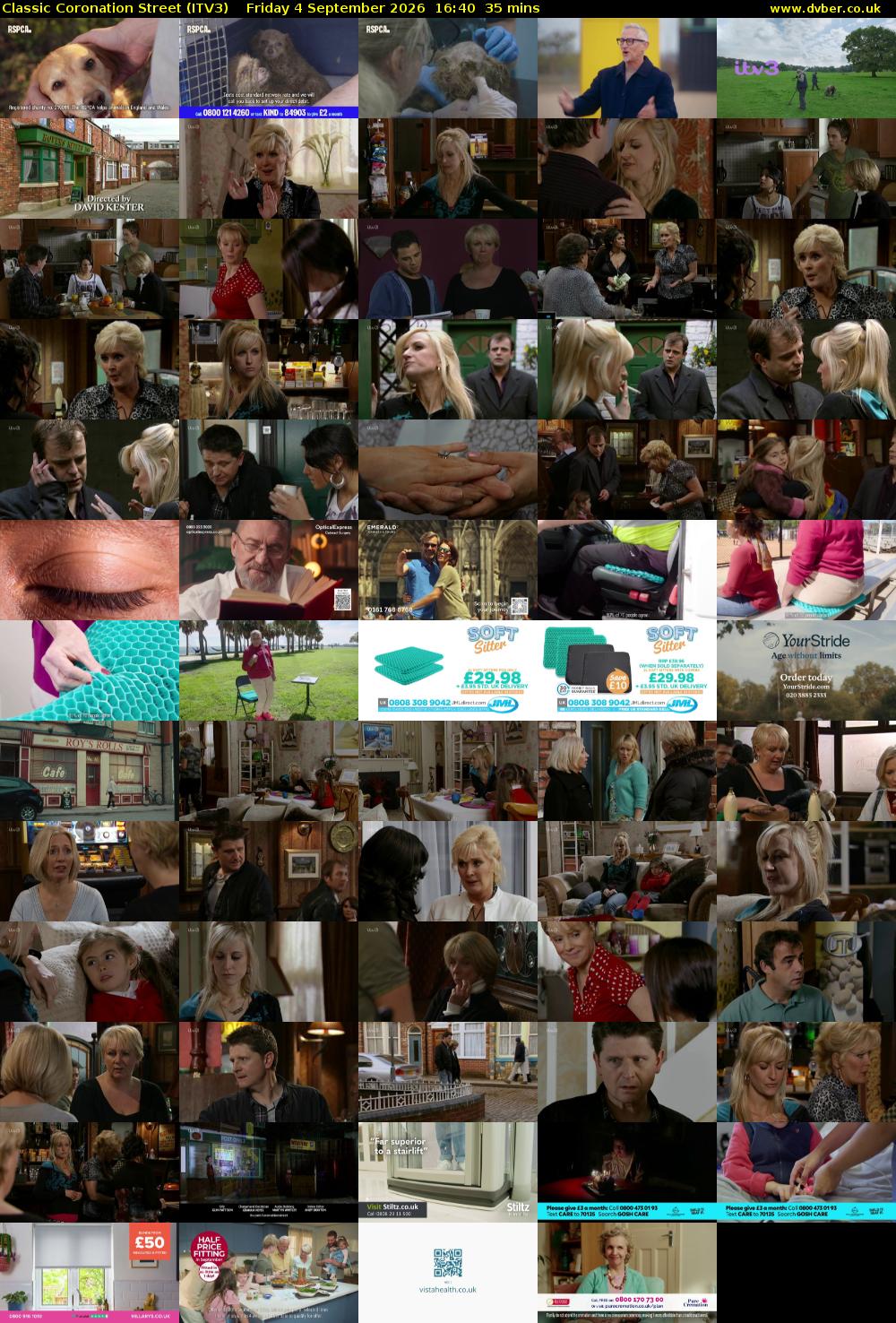 Classic Coronation Street (ITV3) Friday 4 September 2026 16:40 - 17:15