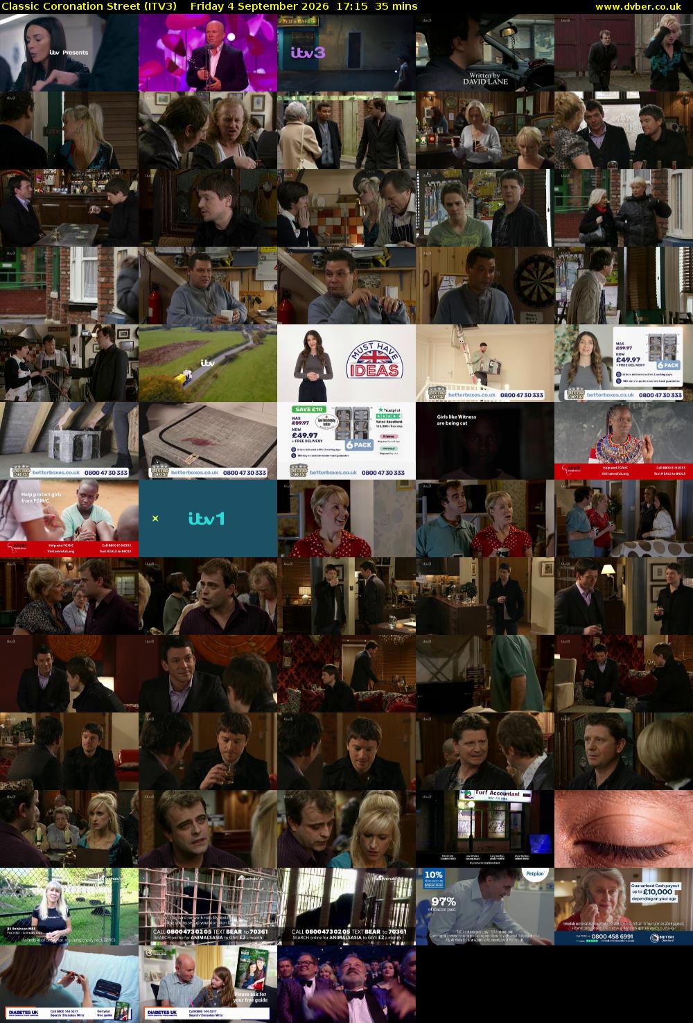 Classic Coronation Street (ITV3) Friday 4 September 2026 17:15 - 17:50