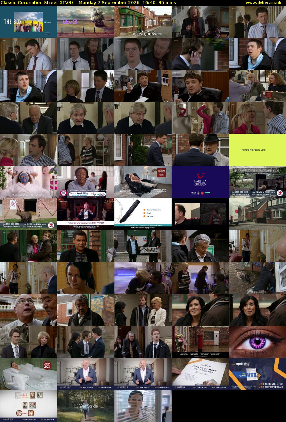 Classic Coronation Street (ITV3) Monday 7 September 2026 16:40 - 17:15