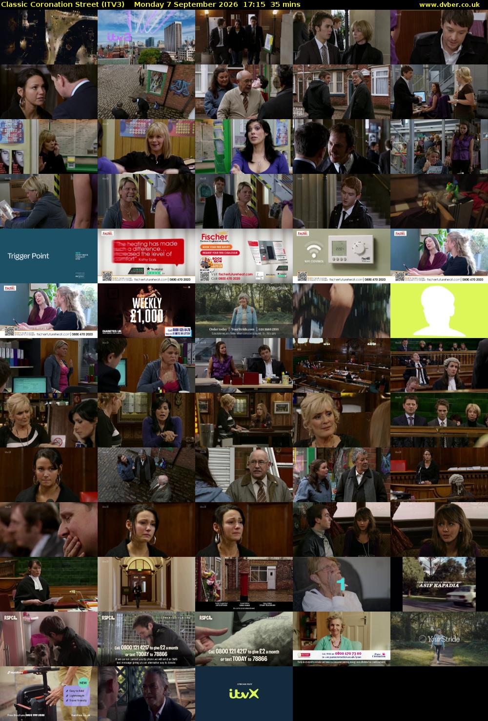 Classic Coronation Street (ITV3) Monday 7 September 2026 17:15 - 17:50