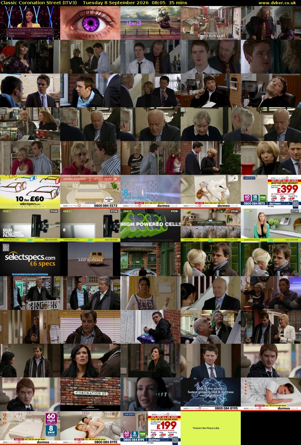Classic Coronation Street (ITV3) Tuesday 8 September 2026 08:05 - 08:40