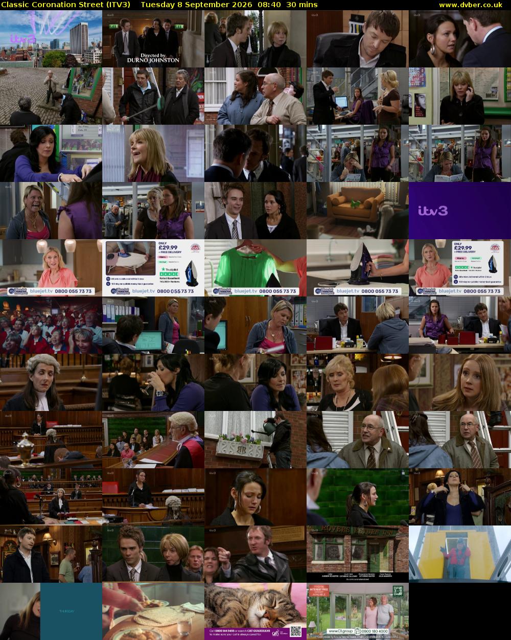 Classic Coronation Street (ITV3) Tuesday 8 September 2026 08:40 - 09:10