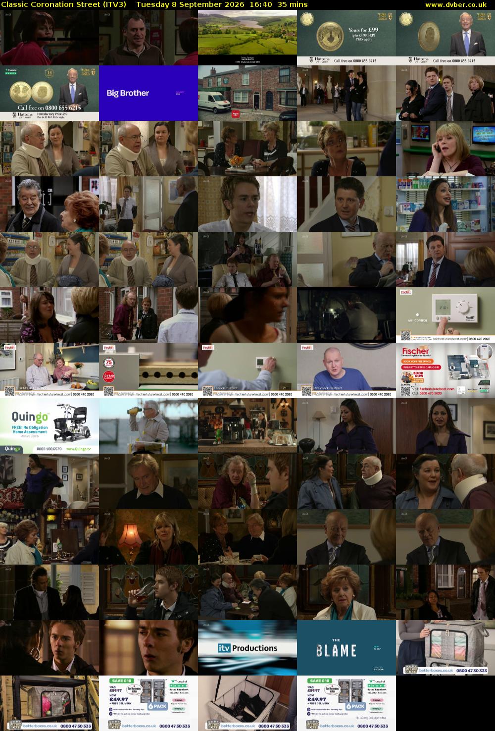 Classic Coronation Street (ITV3) Tuesday 8 September 2026 16:40 - 17:15