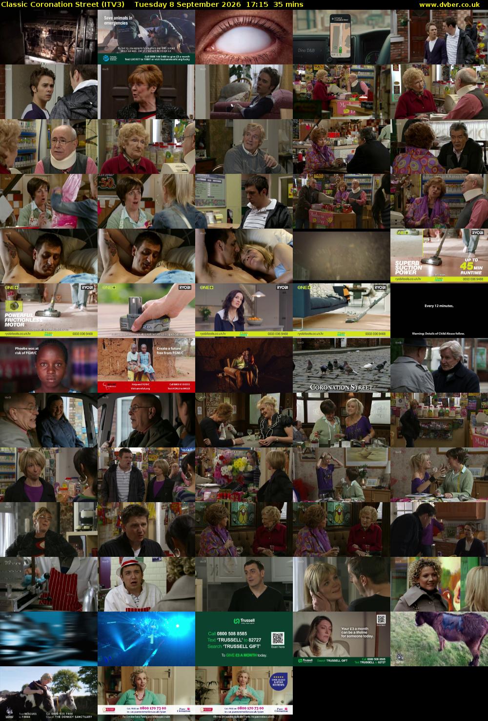 Classic Coronation Street (ITV3) Tuesday 8 September 2026 17:15 - 17:50
