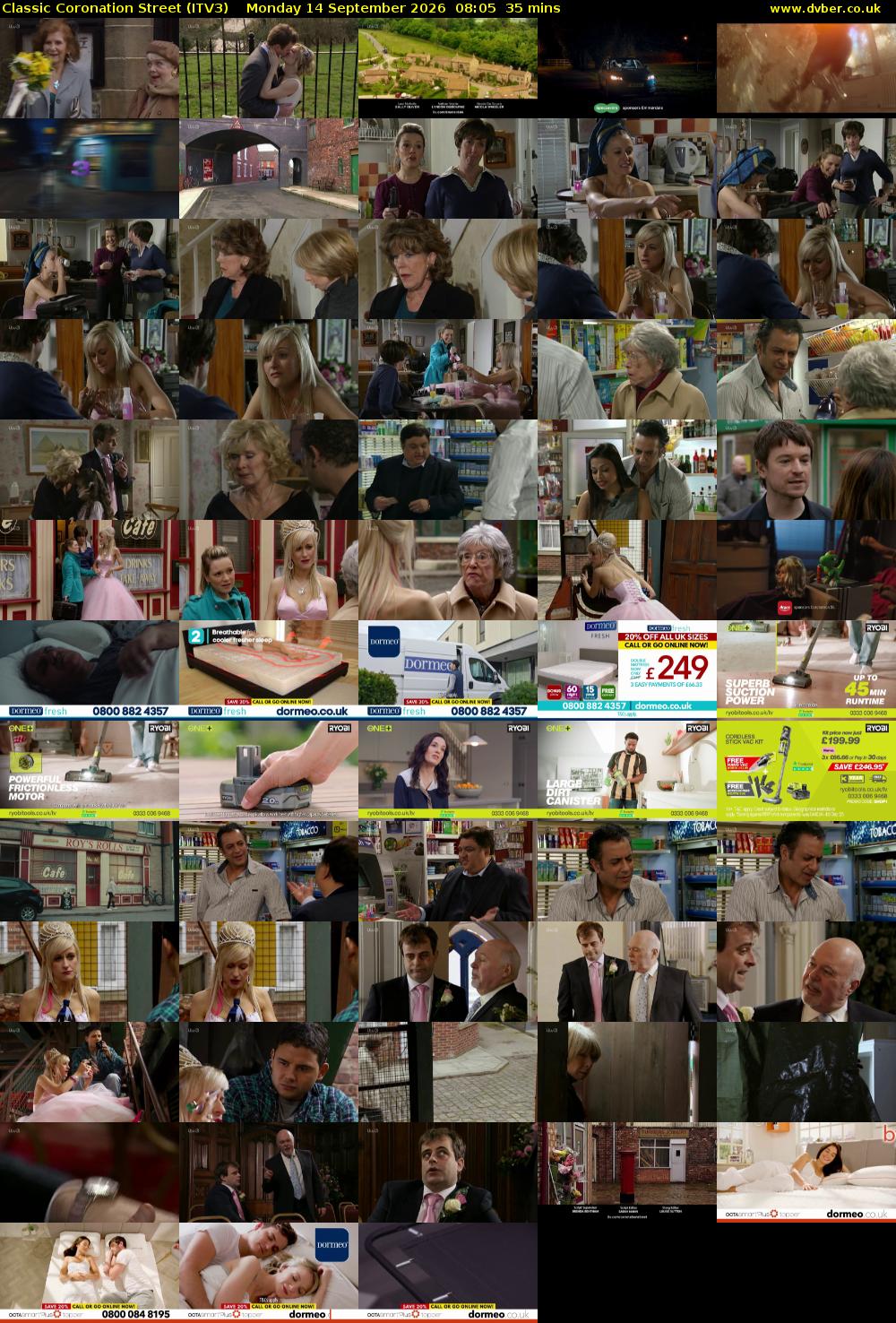 Classic Coronation Street (ITV3) Monday 14 September 2026 08:05 - 08:40