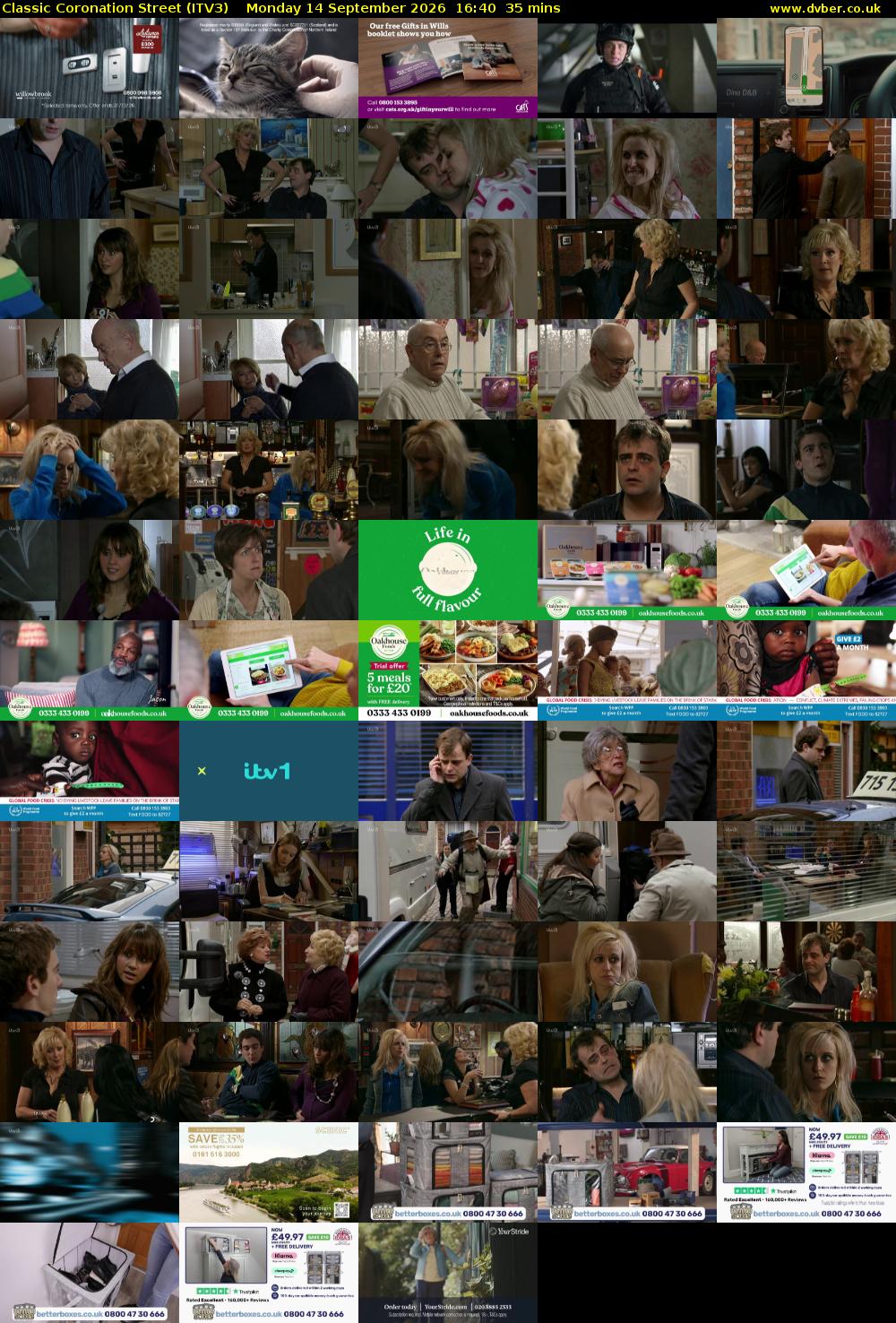 Classic Coronation Street (ITV3) Monday 14 September 2026 16:40 - 17:15