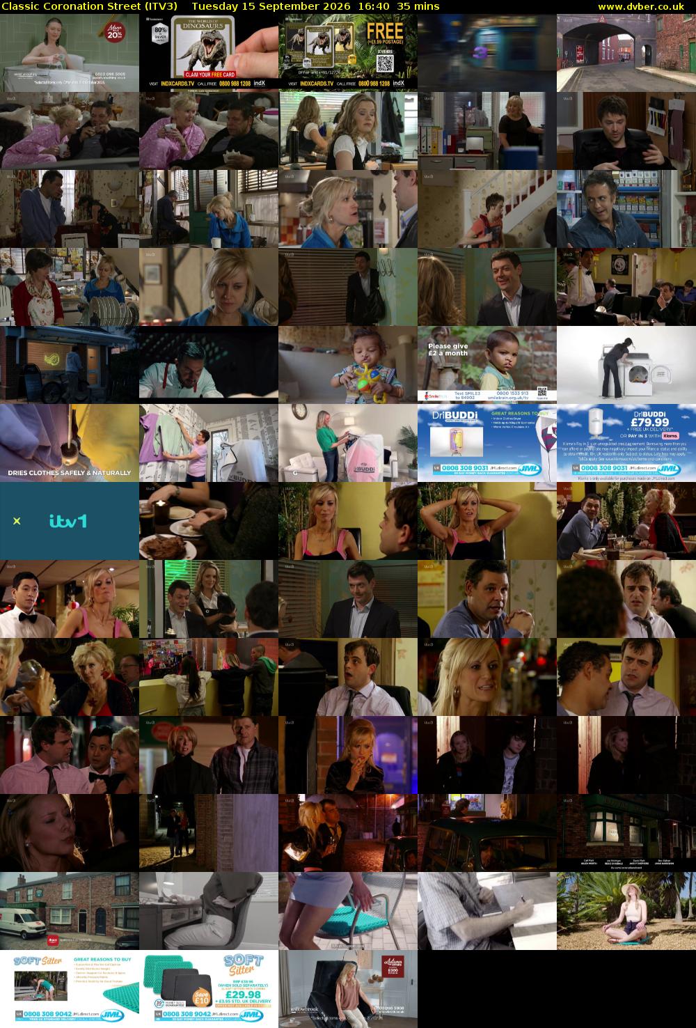 Classic Coronation Street (ITV3) Tuesday 15 September 2026 16:40 - 17:15