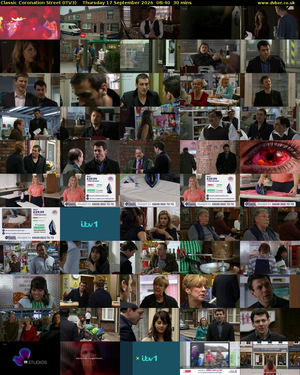 Classic Coronation Street (ITV3) Thursday 17 September 2026 08:40 - 09:10