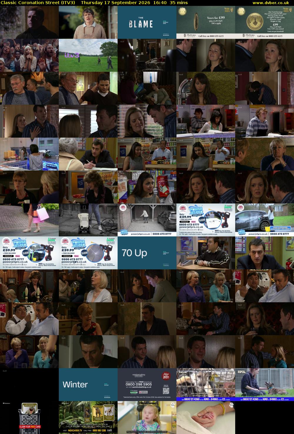 Classic Coronation Street (ITV3) Thursday 17 September 2026 16:40 - 17:15