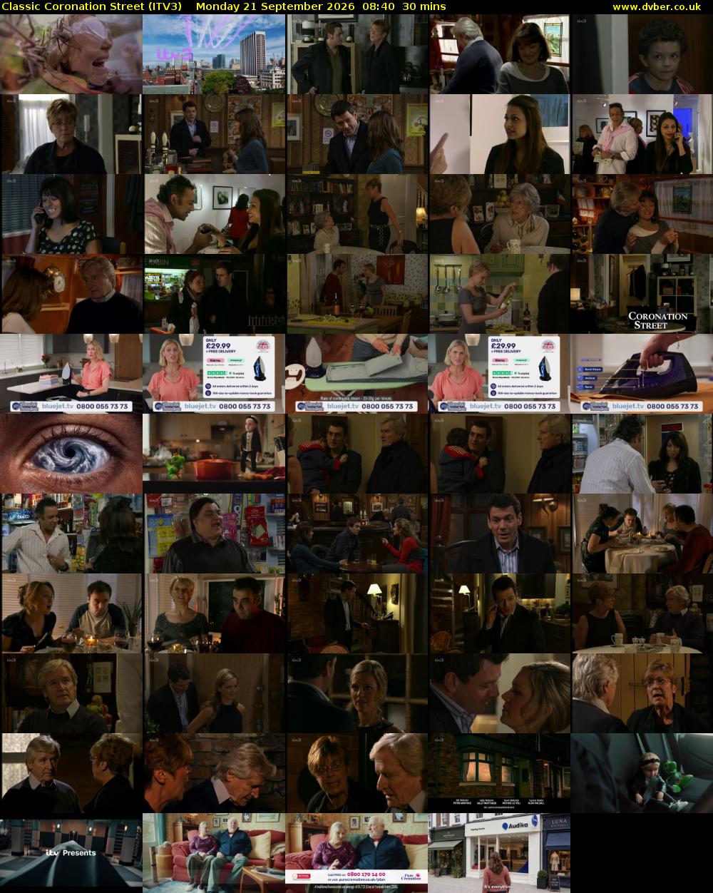 Classic Coronation Street (ITV3) Monday 21 September 2026 08:40 - 09:10