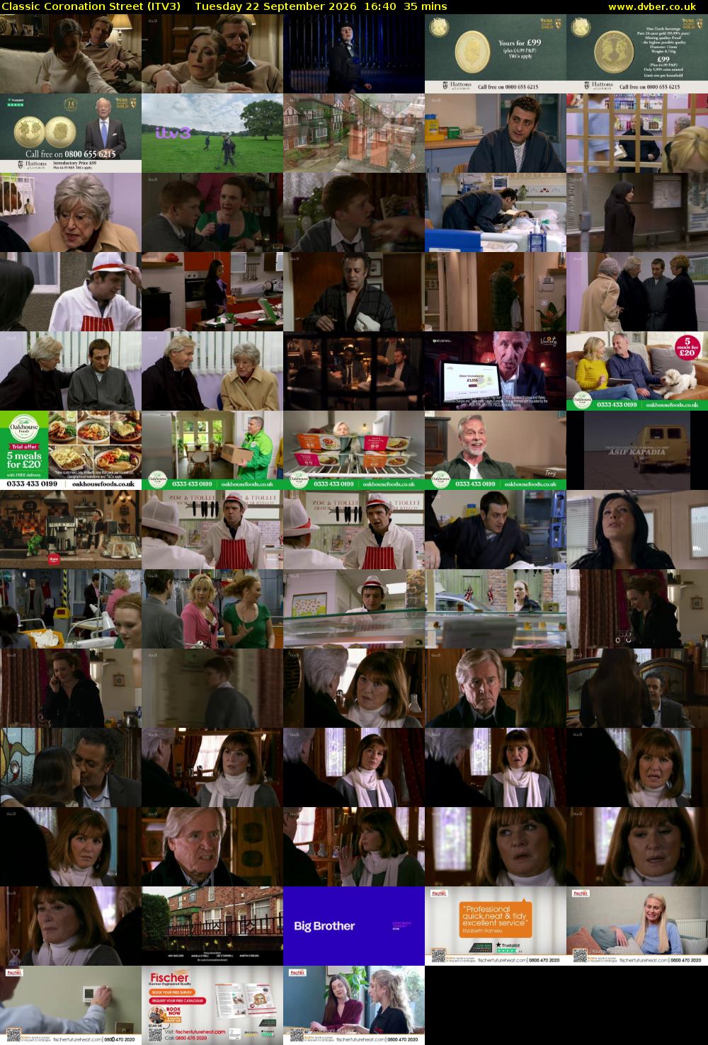 Classic Coronation Street (ITV3) Tuesday 22 September 2026 16:40 - 17:15