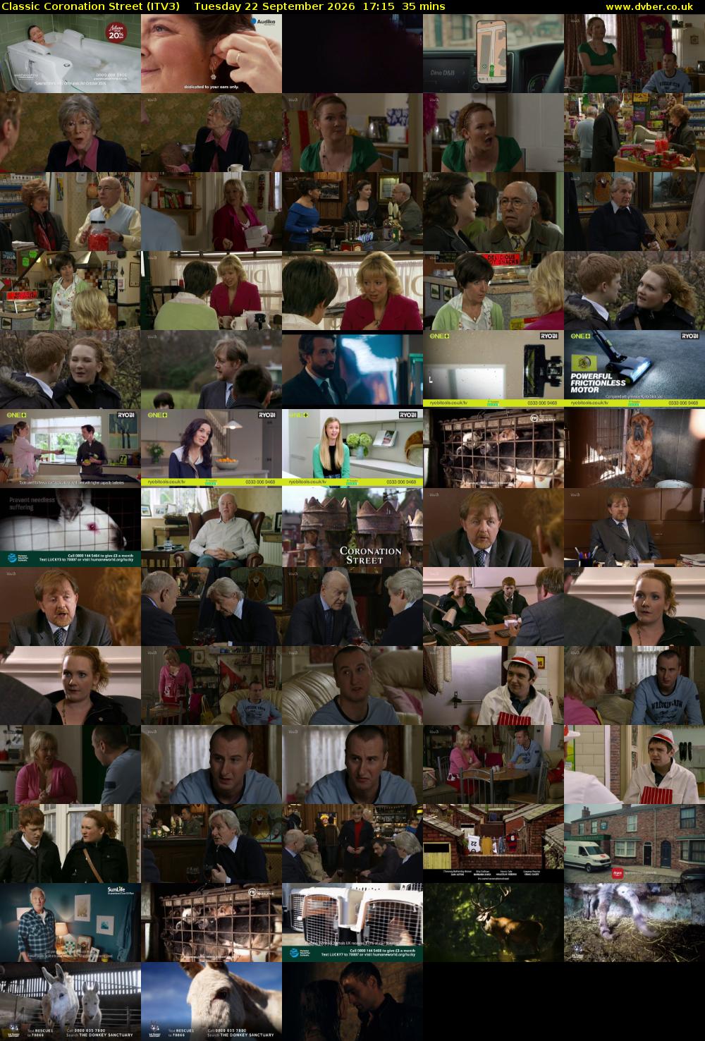 Classic Coronation Street (ITV3) Tuesday 22 September 2026 17:15 - 17:50