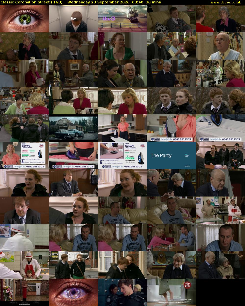 Classic Coronation Street (ITV3) Wednesday 23 September 2026 08:40 - 09:10