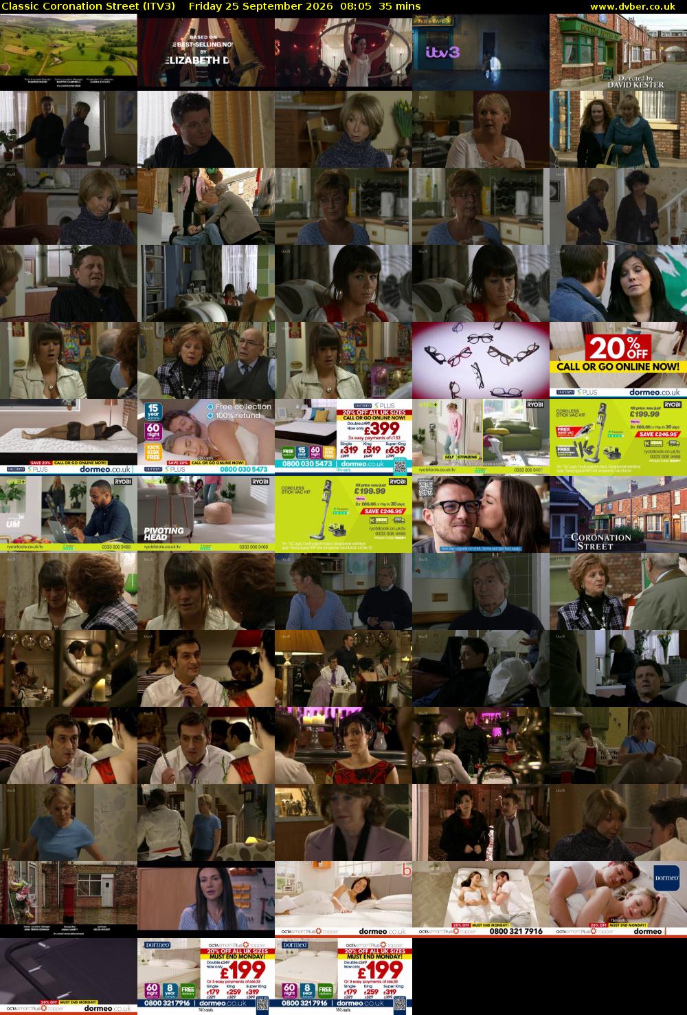 Classic Coronation Street (ITV3) Friday 25 September 2026 08:05 - 08:40