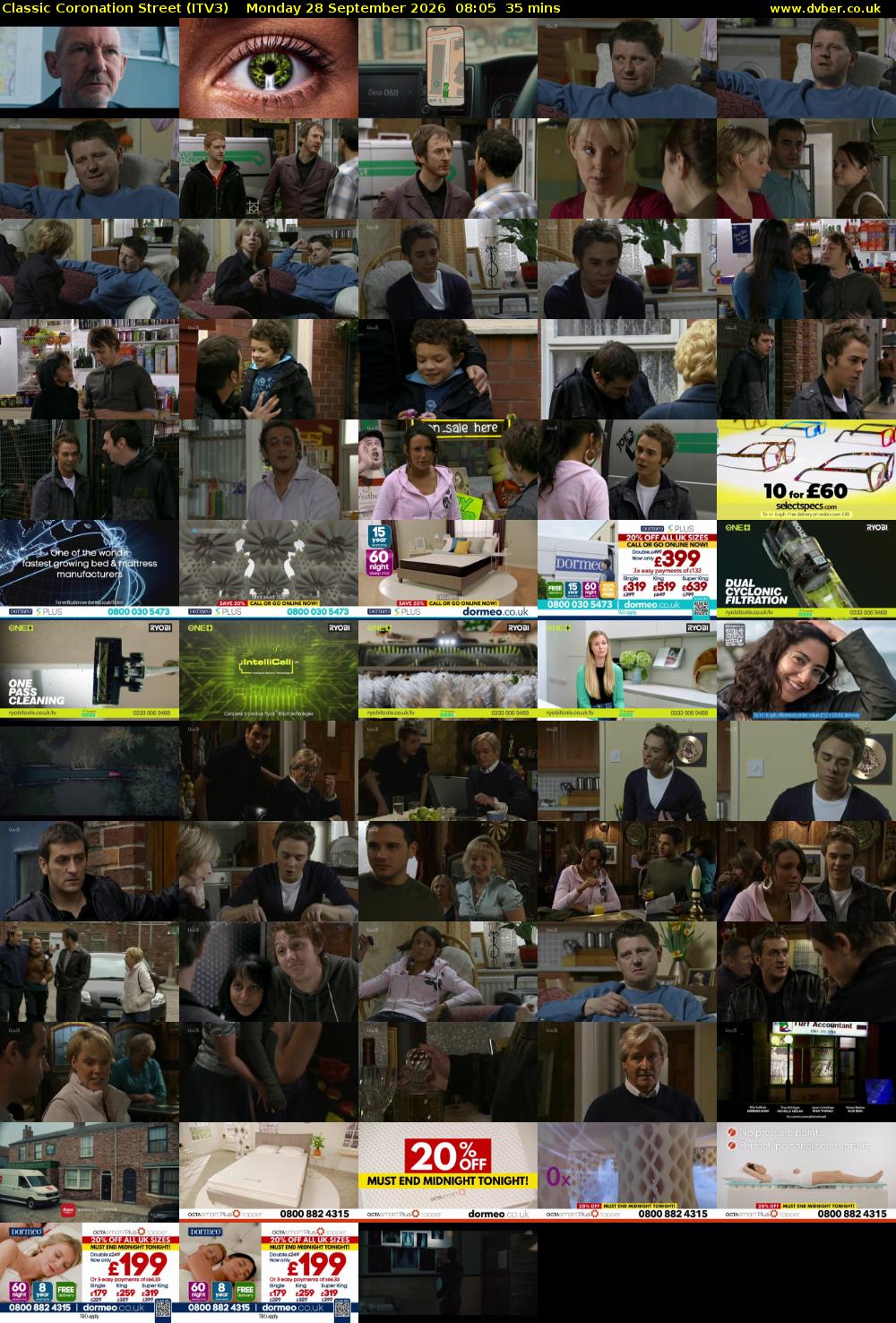 Classic Coronation Street (ITV3) Monday 28 September 2026 08:05 - 08:40