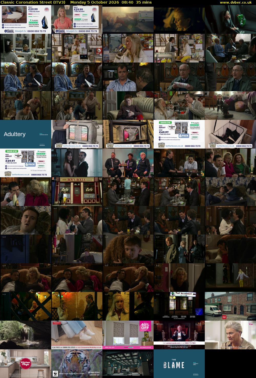 Classic Coronation Street (ITV3) Monday 5 October 2026 08:40 - 09:15