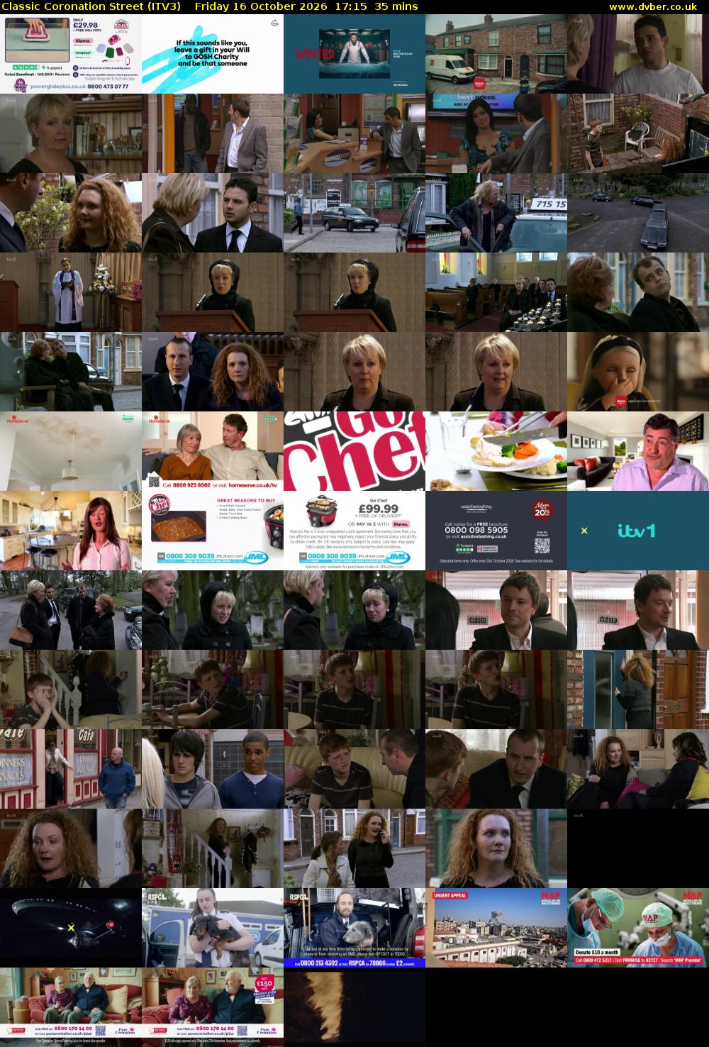 Classic Coronation Street (ITV3) Friday 16 October 2026 17:15 - 17:50