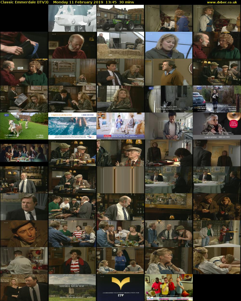 Classic Emmerdale (ITV3) Monday 11 February 2019 13:45 - 14:15