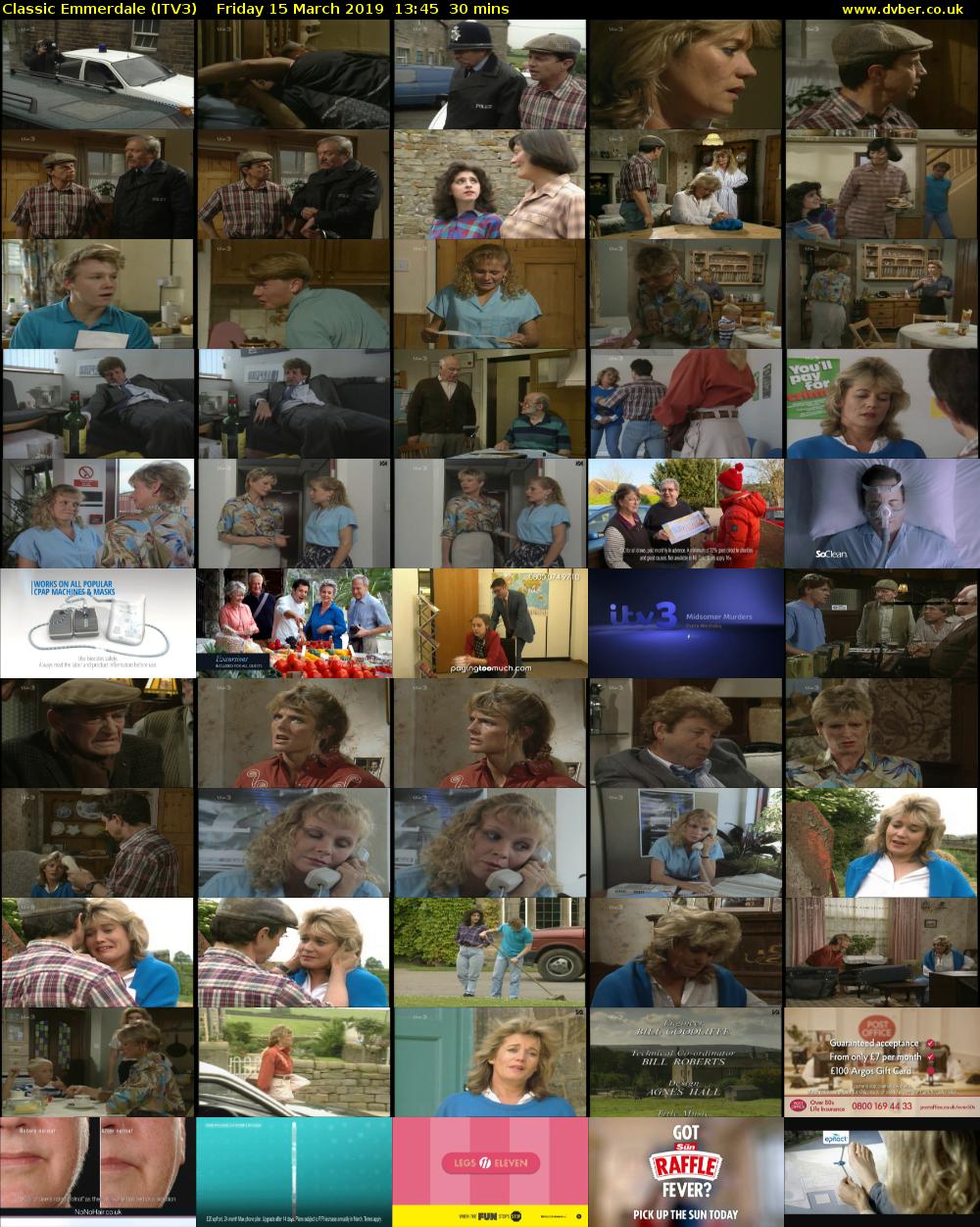 Classic Emmerdale (ITV3) Friday 15 March 2019 13:45 - 14:15