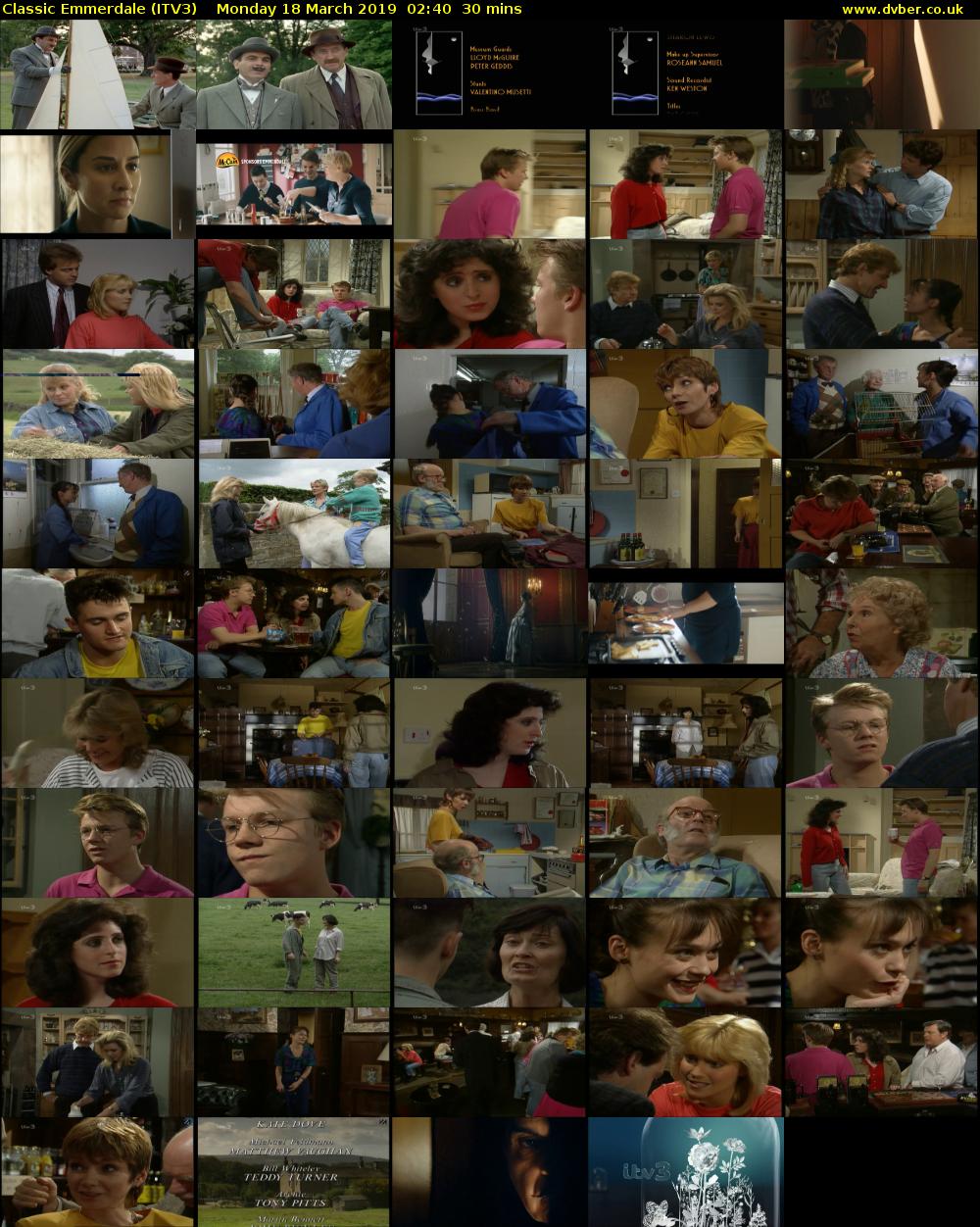 Classic Emmerdale (ITV3) Monday 18 March 2019 02:40 - 03:10