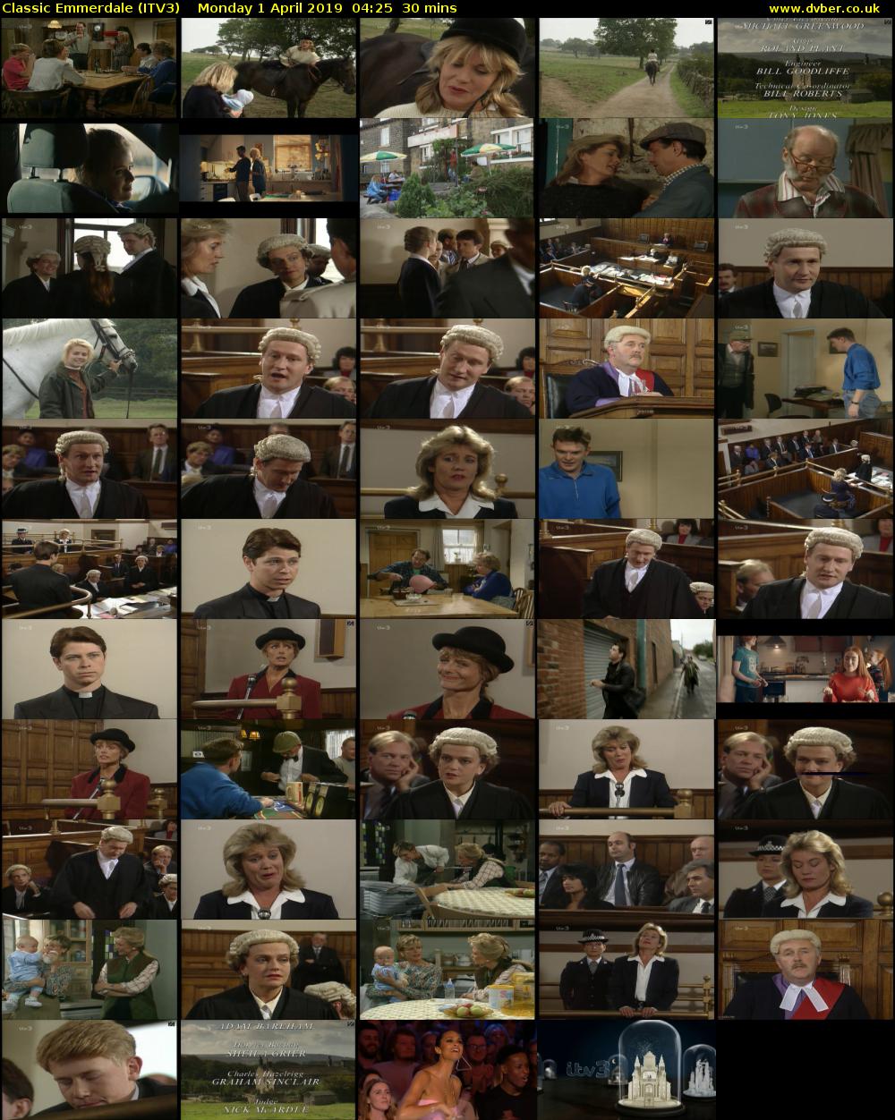 Classic Emmerdale (ITV3) Monday 1 April 2019 04:25 - 04:55