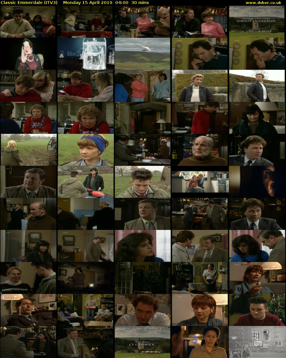 Classic Emmerdale (ITV3) Monday 15 April 2019 04:00 - 04:30