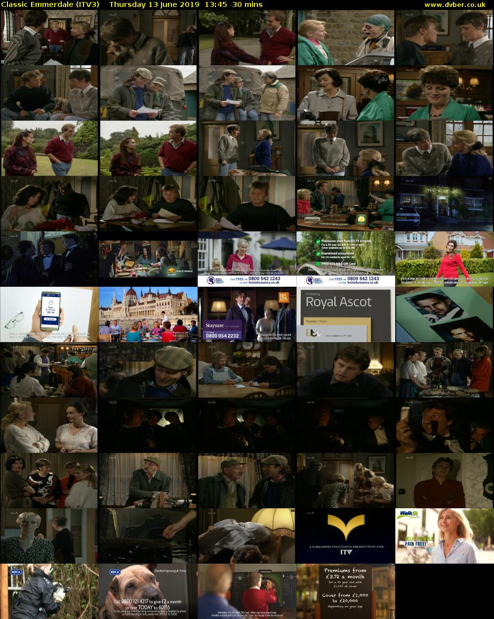 Classic Emmerdale (ITV3) Thursday 13 June 2019 13:45 - 14:15