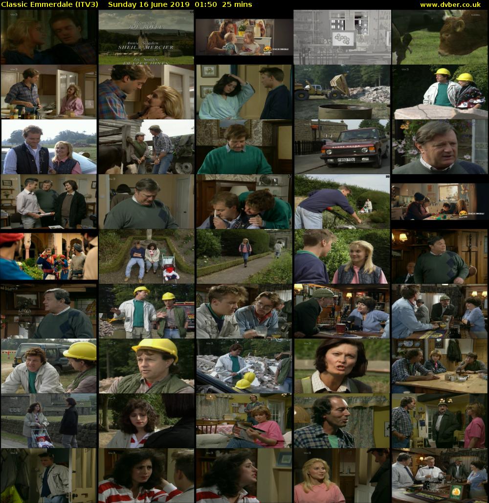 Classic Emmerdale (ITV3) Sunday 16 June 2019 01:50 - 02:15