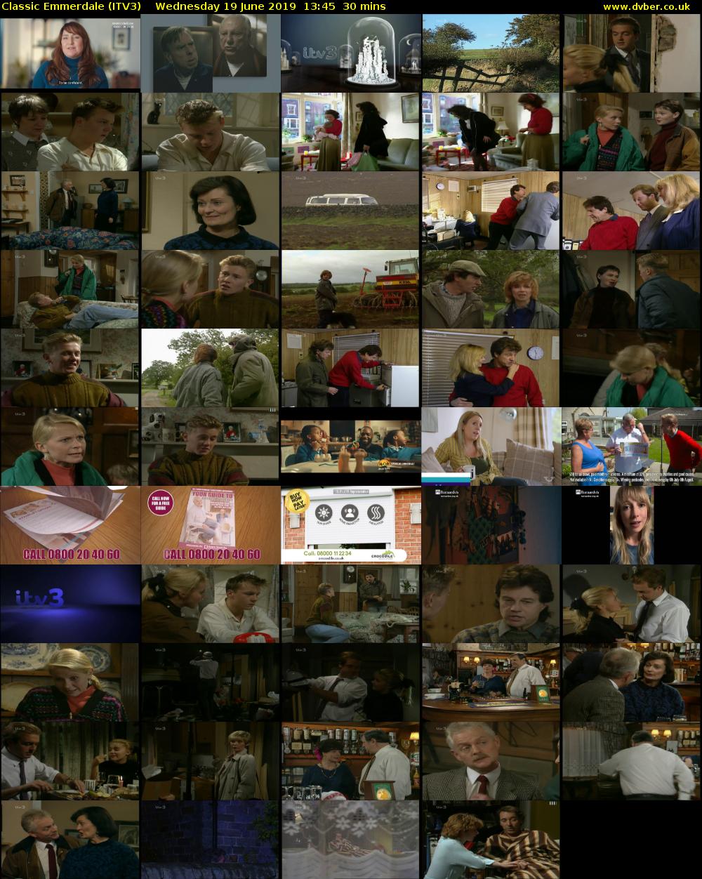 Classic Emmerdale (ITV3) Wednesday 19 June 2019 13:45 - 14:15