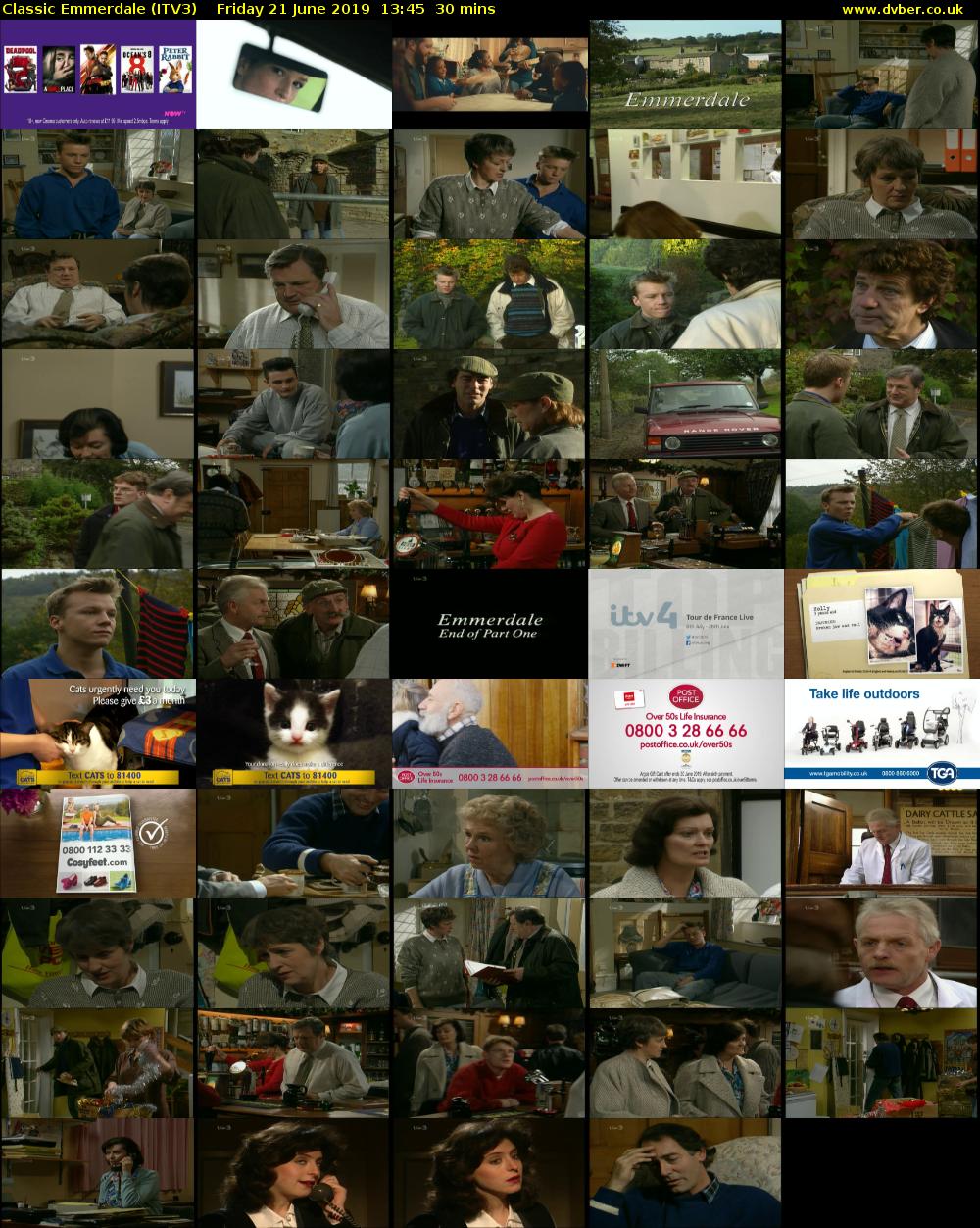 Classic Emmerdale (ITV3) Friday 21 June 2019 13:45 - 14:15