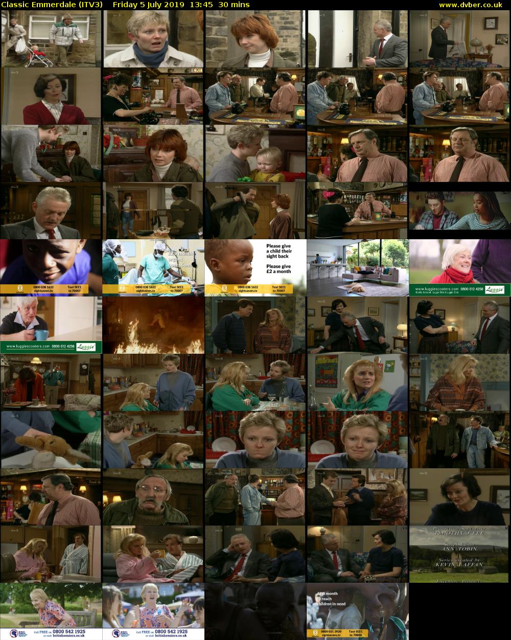 Classic Emmerdale (ITV3) Friday 5 July 2019 13:45 - 14:15