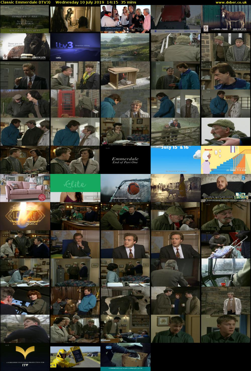 Classic Emmerdale (ITV3) Wednesday 10 July 2019 14:15 - 14:50