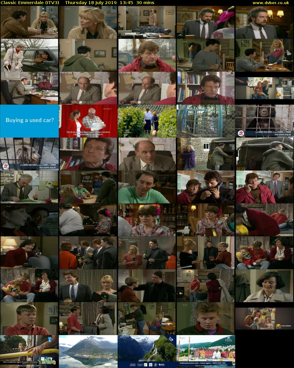Classic Emmerdale (ITV3) Thursday 18 July 2019 13:45 - 14:15