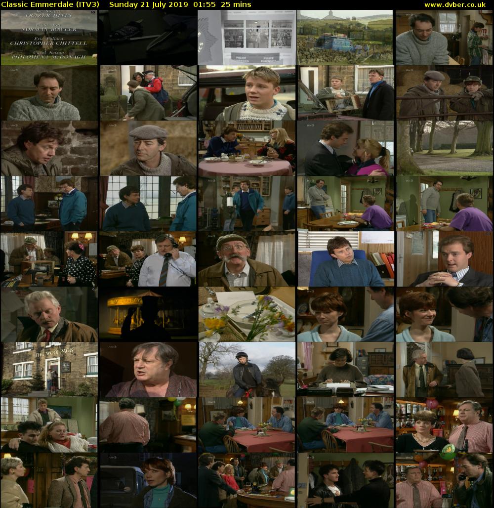 Classic Emmerdale (ITV3) Sunday 21 July 2019 01:55 - 02:20