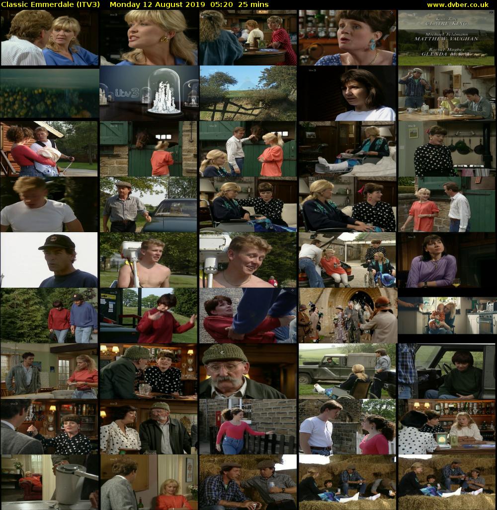 Classic Emmerdale (ITV3) Monday 12 August 2019 05:20 - 05:45