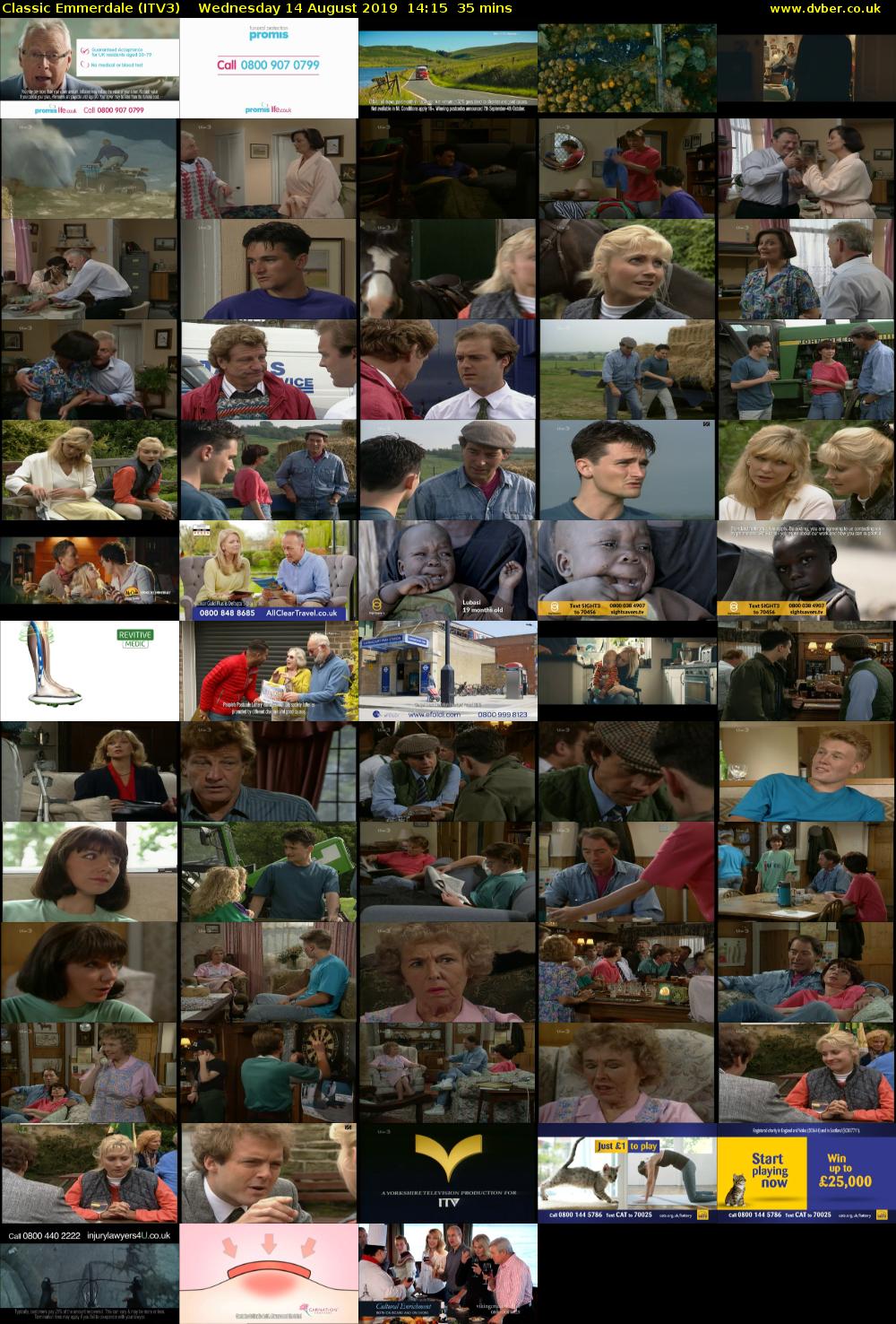 Classic Emmerdale (ITV3) Wednesday 14 August 2019 14:15 - 14:50