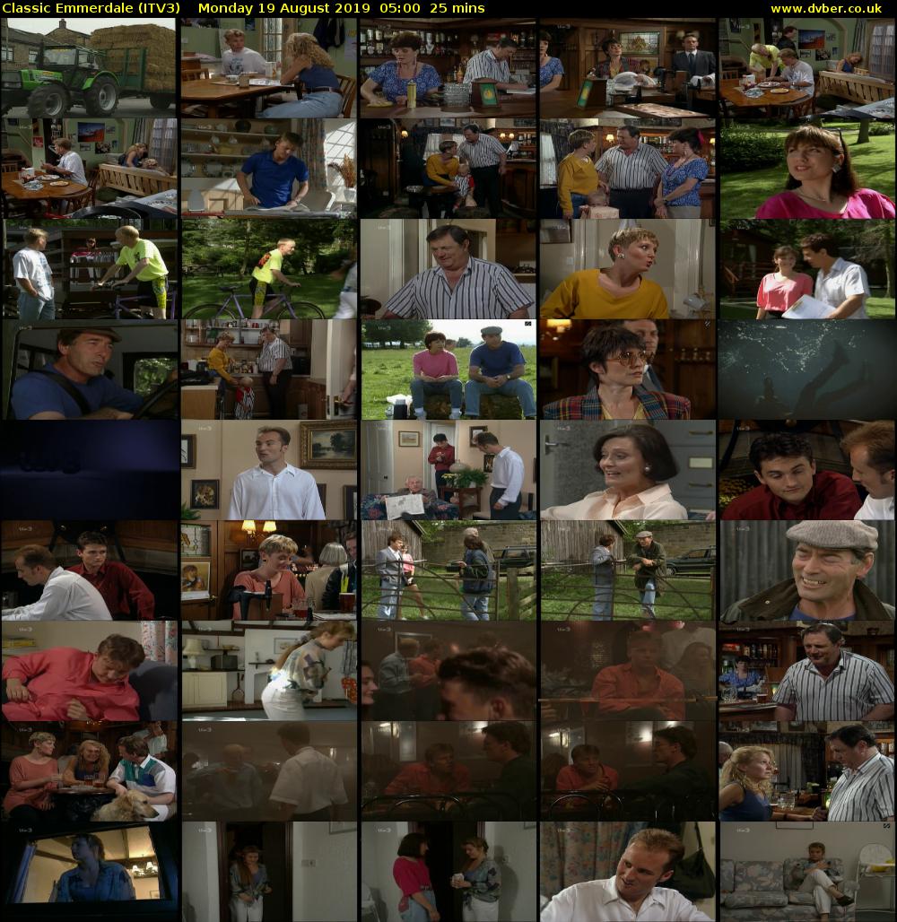 Classic Emmerdale (ITV3) Monday 19 August 2019 05:00 - 05:25