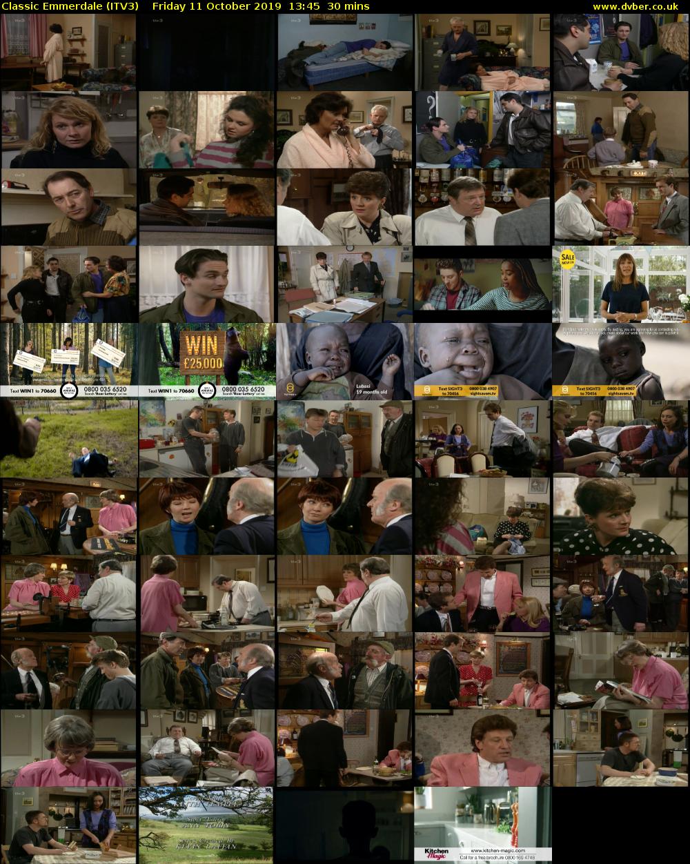 Classic Emmerdale (ITV3) Friday 11 October 2019 13:45 - 14:15