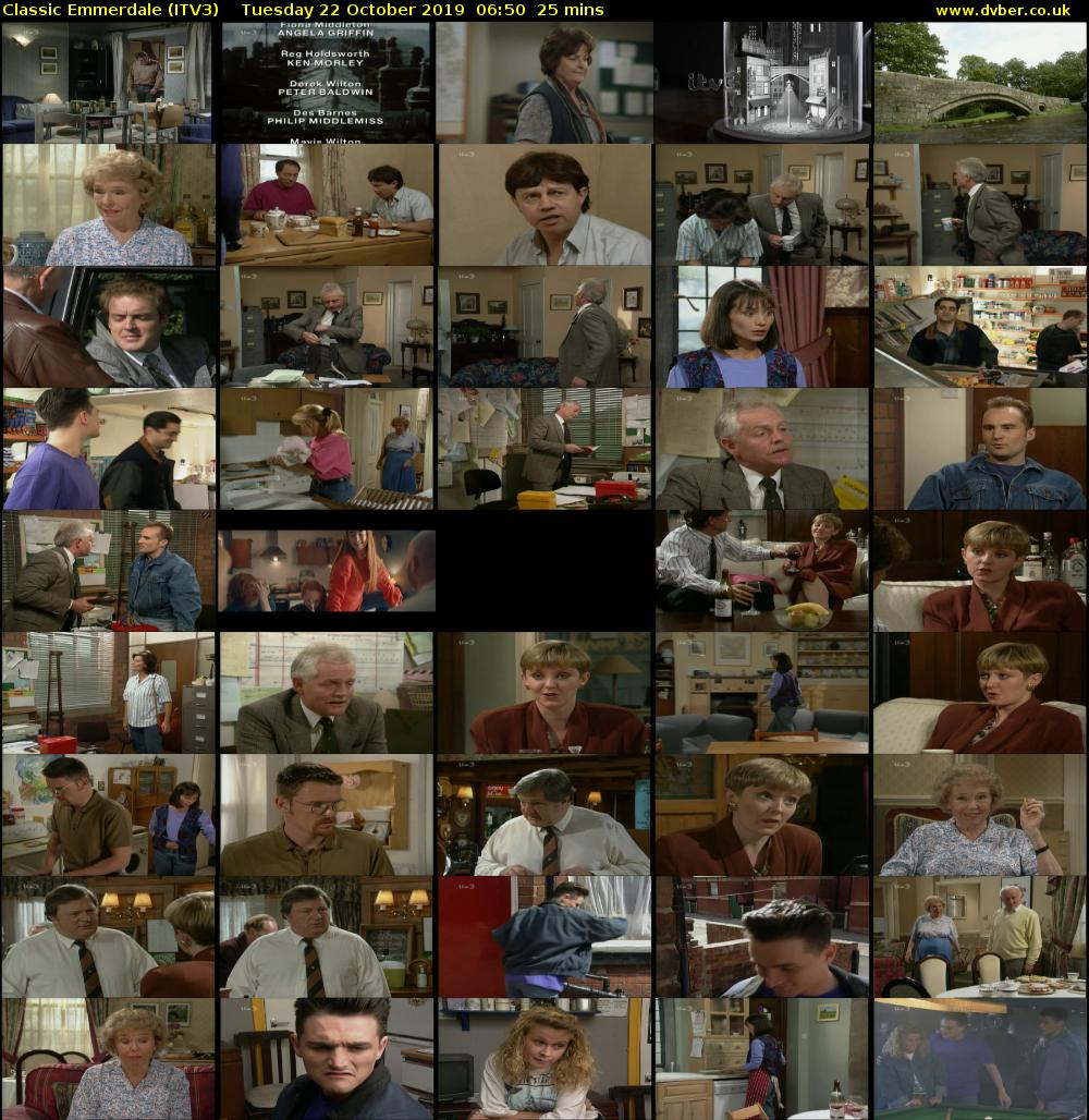 Classic Emmerdale (ITV3) Tuesday 22 October 2019 06:50 - 07:15