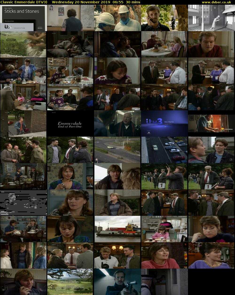 Classic Emmerdale (ITV3) Wednesday 20 November 2019 06:55 - 07:25