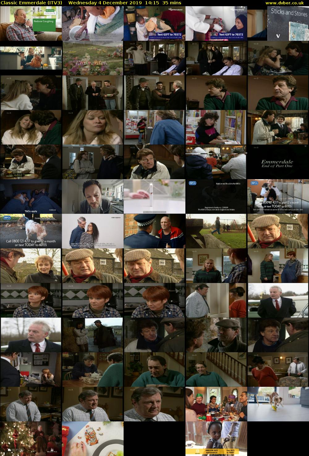 Classic Emmerdale (ITV3) Wednesday 4 December 2019 14:15 - 14:50