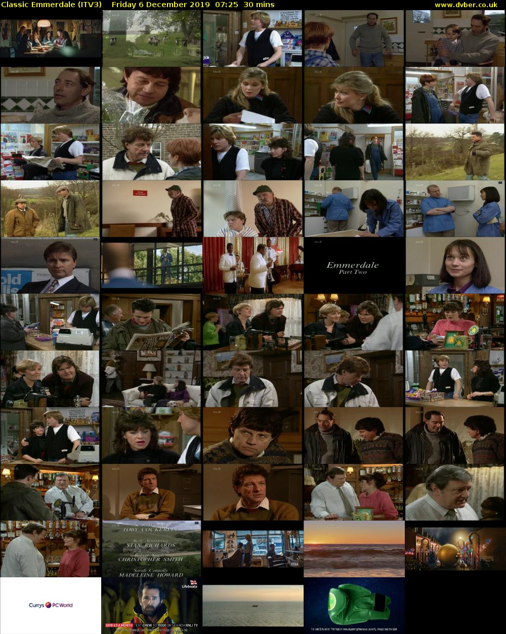 Classic Emmerdale (ITV3) Friday 6 December 2019 07:25 - 07:55