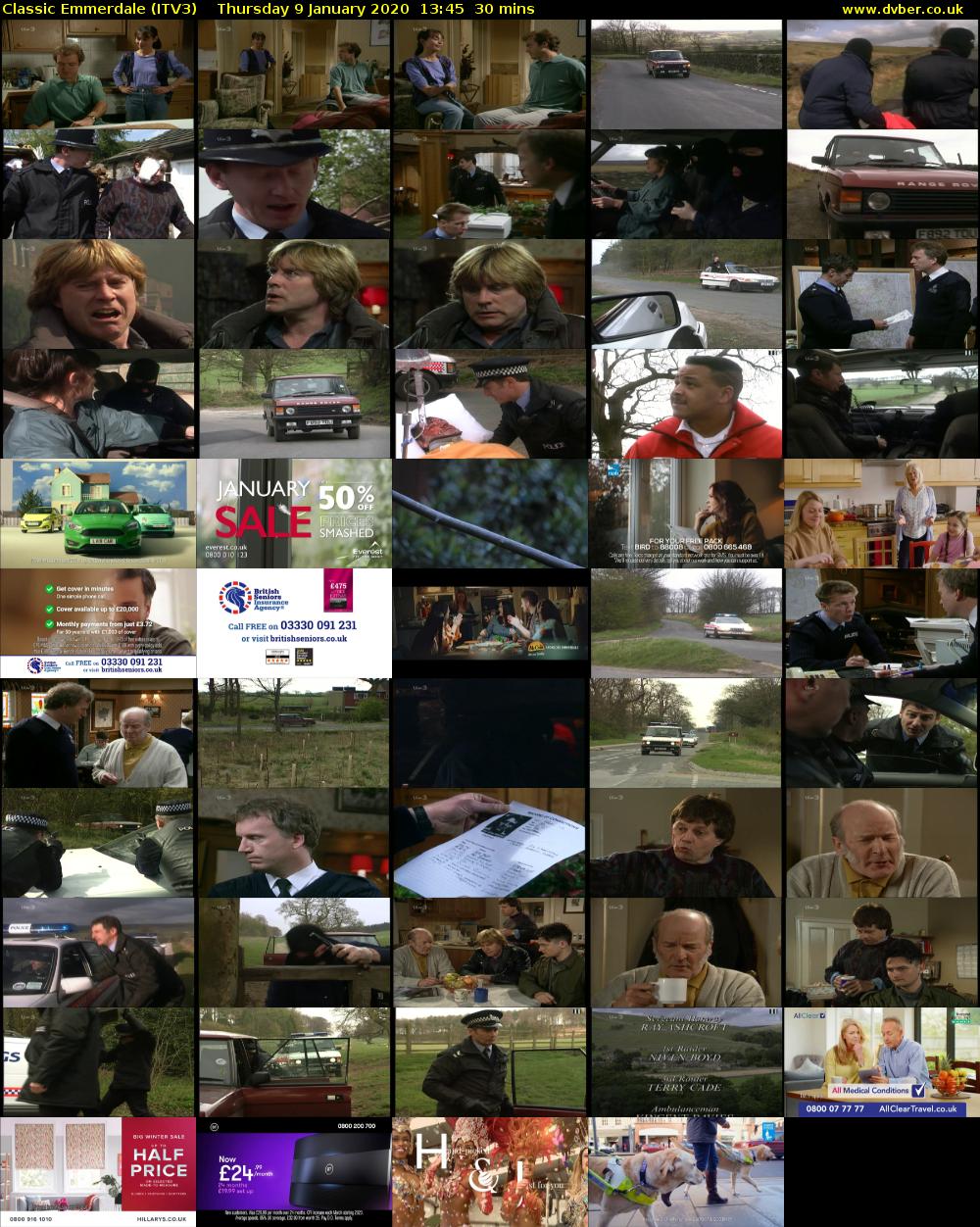 Classic Emmerdale (ITV3) Thursday 9 January 2020 13:45 - 14:15