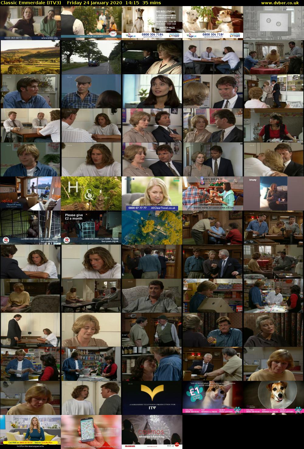 Classic Emmerdale (ITV3) Friday 24 January 2020 14:15 - 14:50