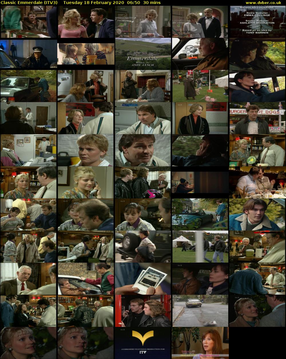Classic Emmerdale (ITV3) Tuesday 18 February 2020 06:50 - 07:20