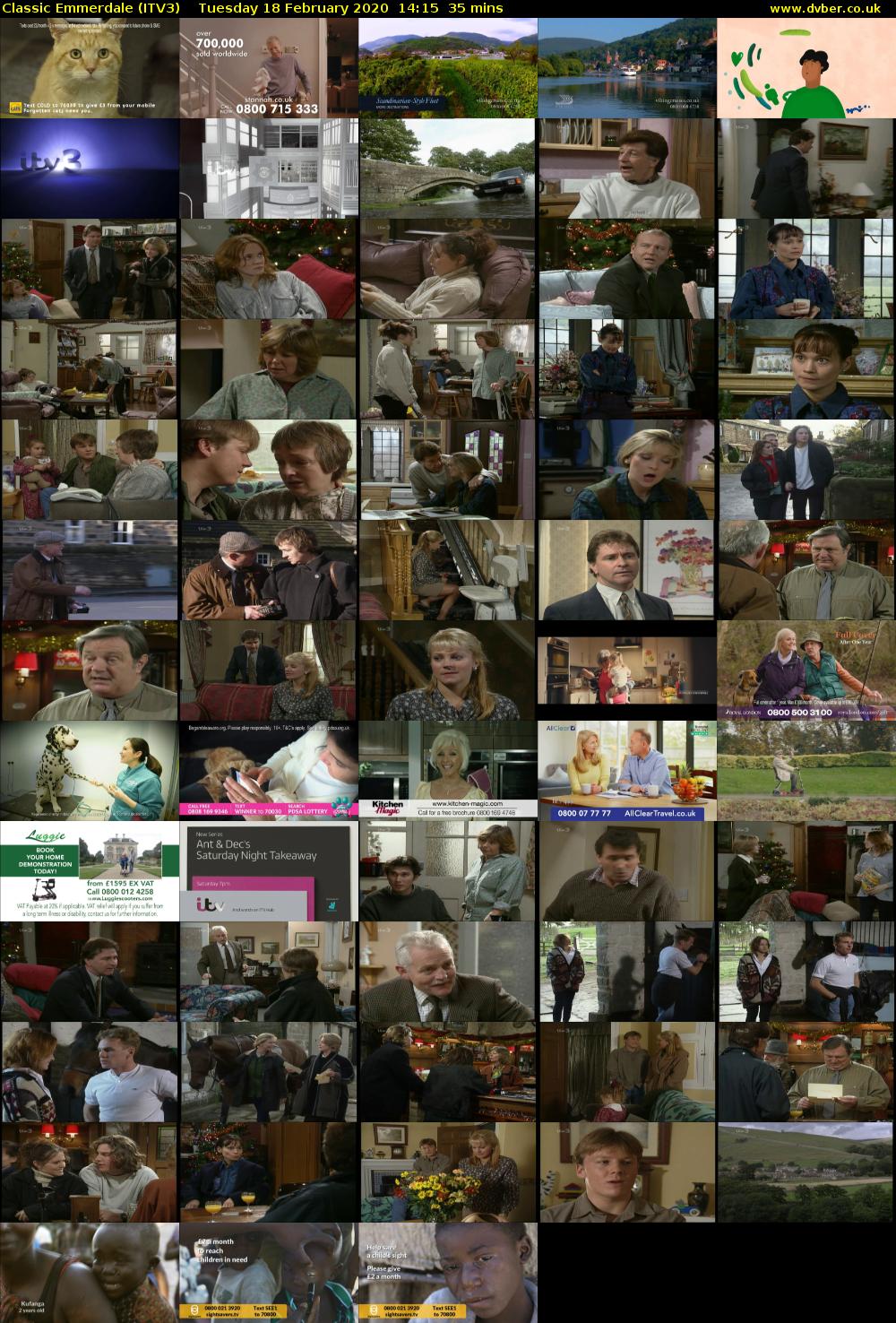 Classic Emmerdale (ITV3) Tuesday 18 February 2020 14:15 - 14:50