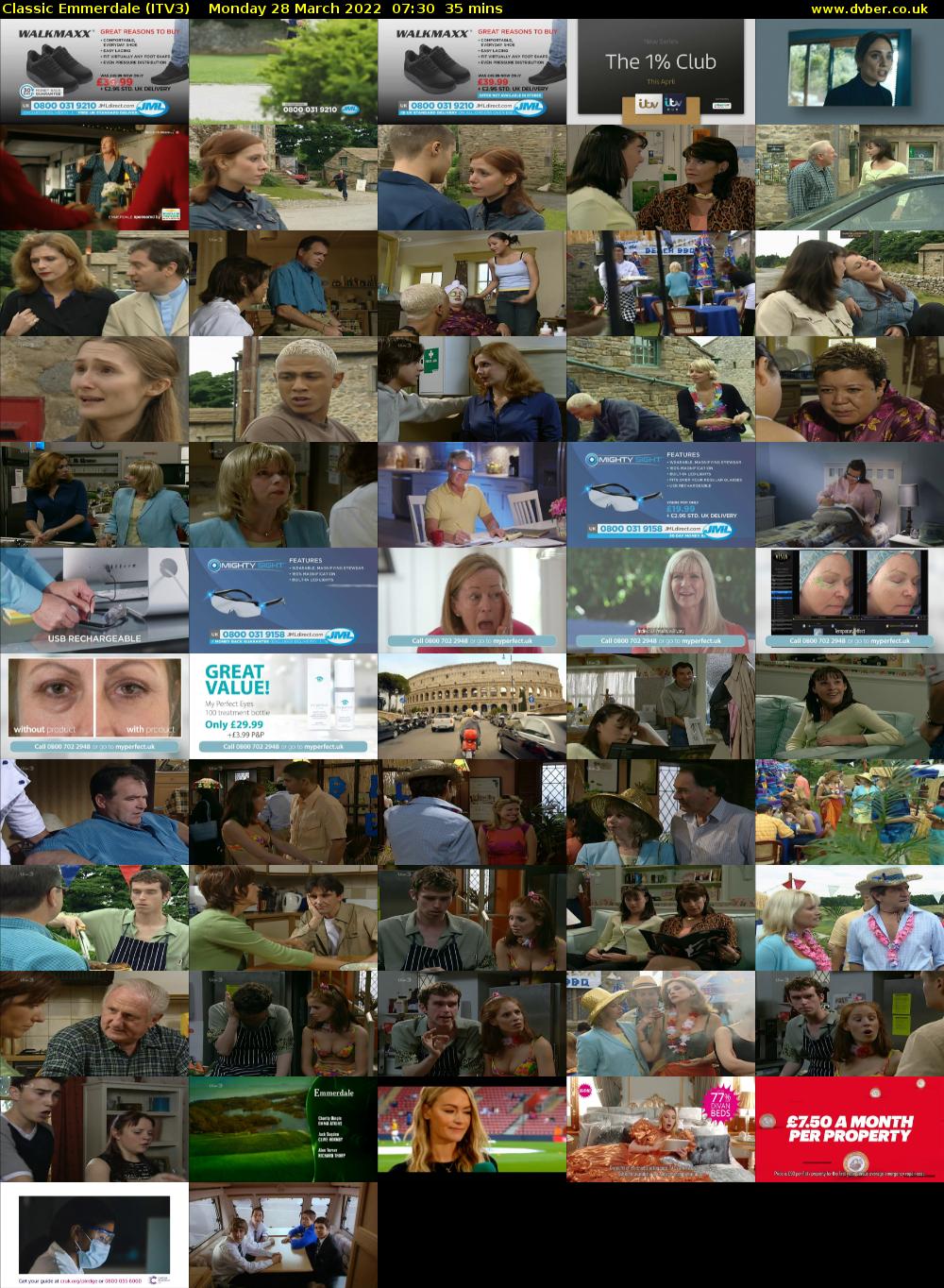 Classic Emmerdale (ITV3) Monday 28 March 2022 07:30 - 08:05