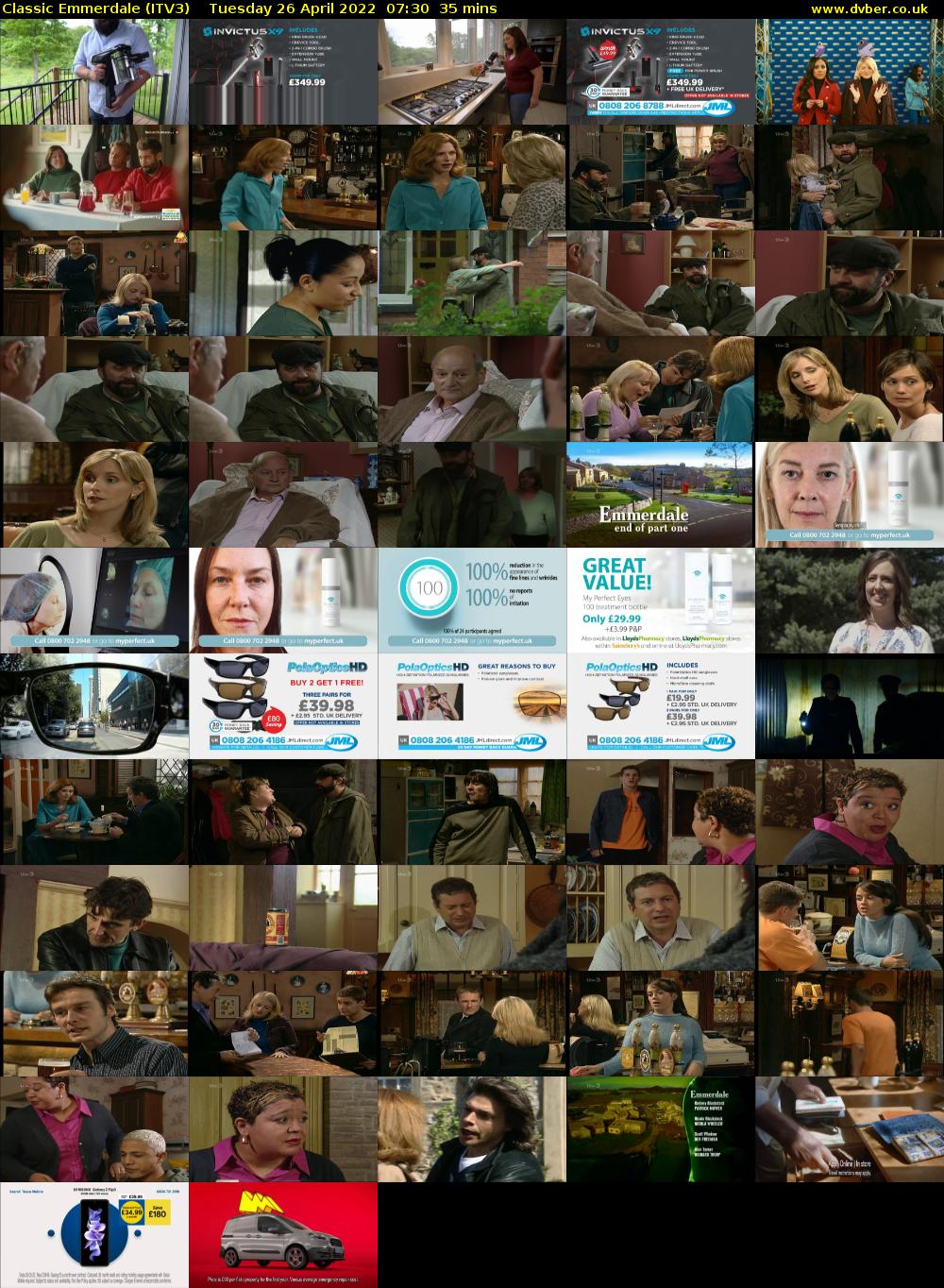 Classic Emmerdale (ITV3) Tuesday 26 April 2022 07:30 - 08:05