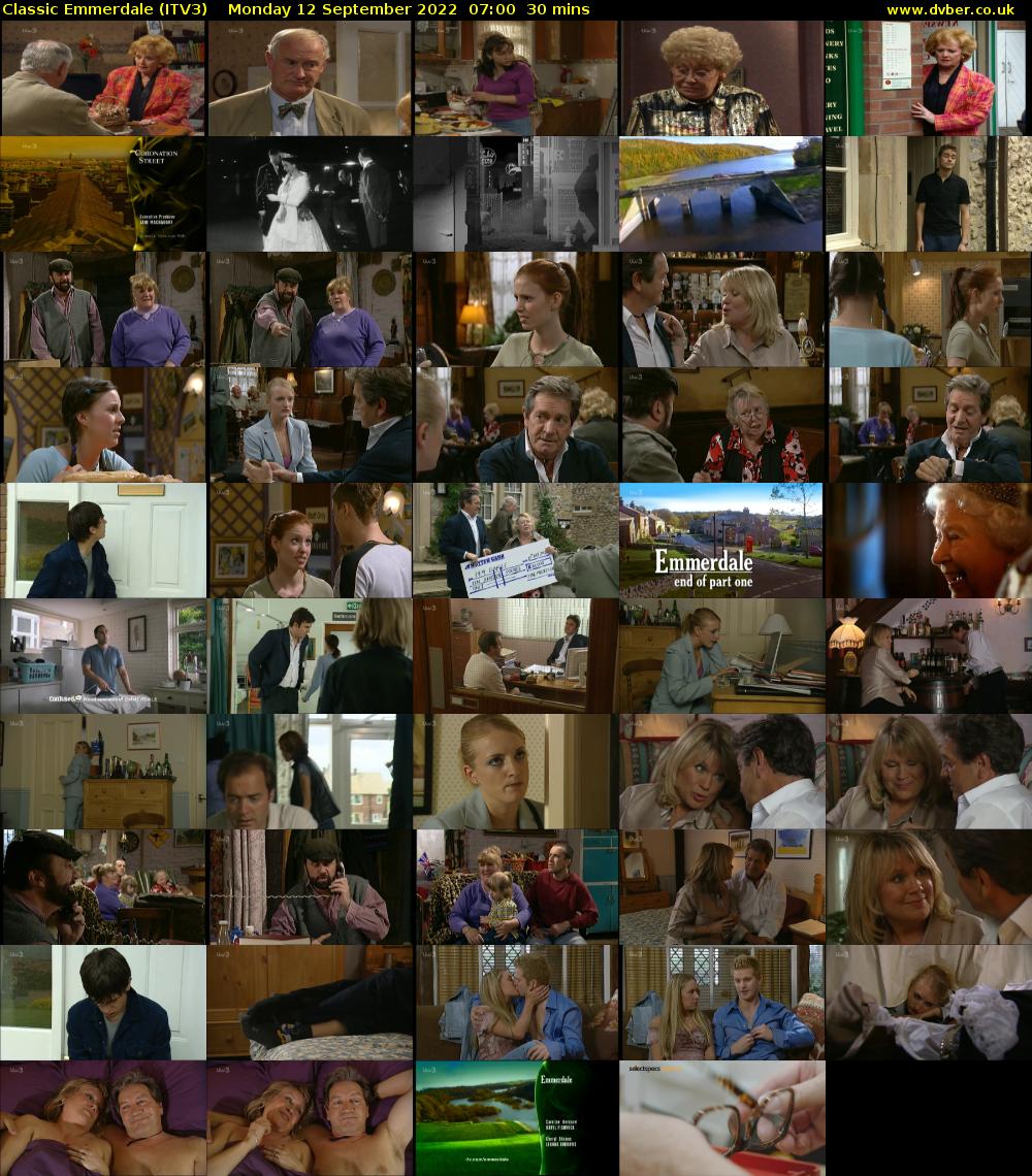 Classic Emmerdale (ITV3) Monday 12 September 2022 07:00 - 07:30